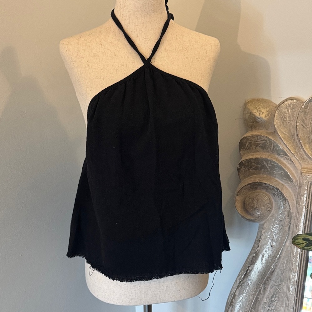Zara Elegant Black Halter Top